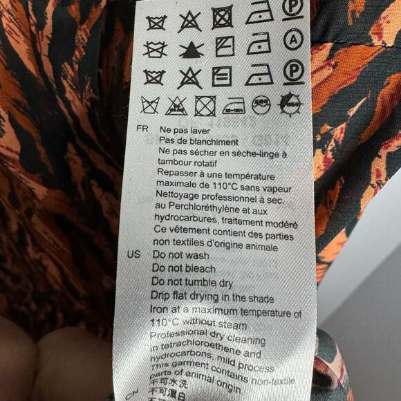 SANDRO Eliza Animal-Print Belted Midi Shirtdress Waist Belted Sz S - Picture 16 of 16